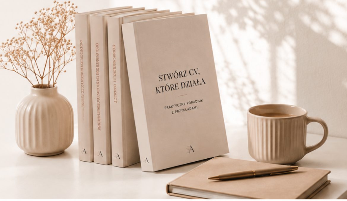 Stos ksiazek i ebookow na biurku